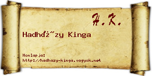 Hadházy Kinga névjegykártya