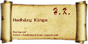 Hadházy Kinga névjegykártya